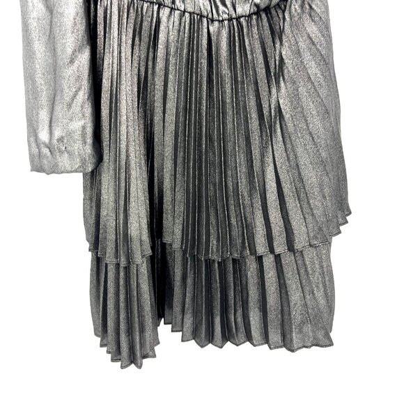 Derek Lam Collective Silver One Sleeve Cocktail Dress Size 40 US Small - Picture 3 of 7